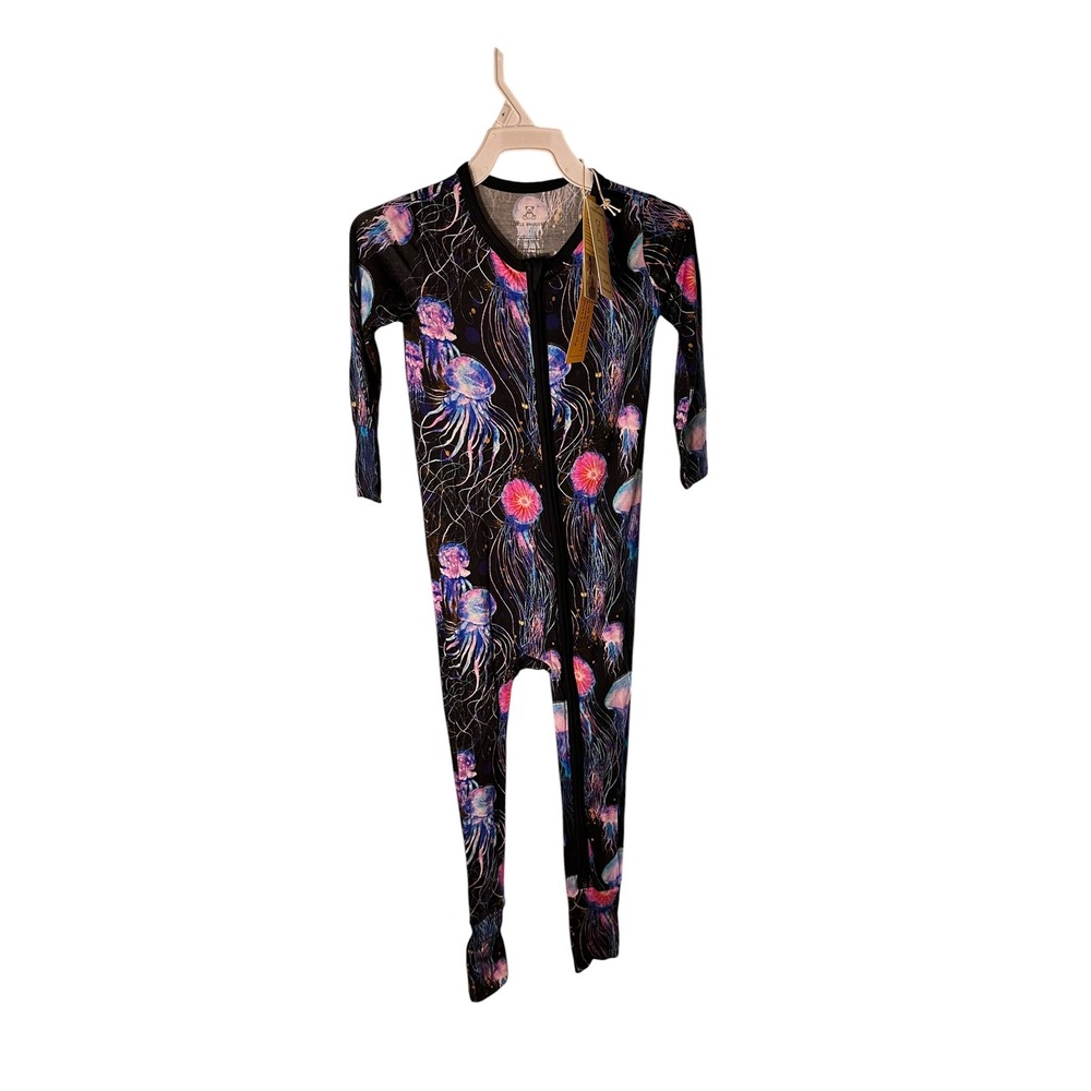 Little Snuggles Bamboo Viscose Jellyfish Sleeper Pajamas Black Pink Purple 3T